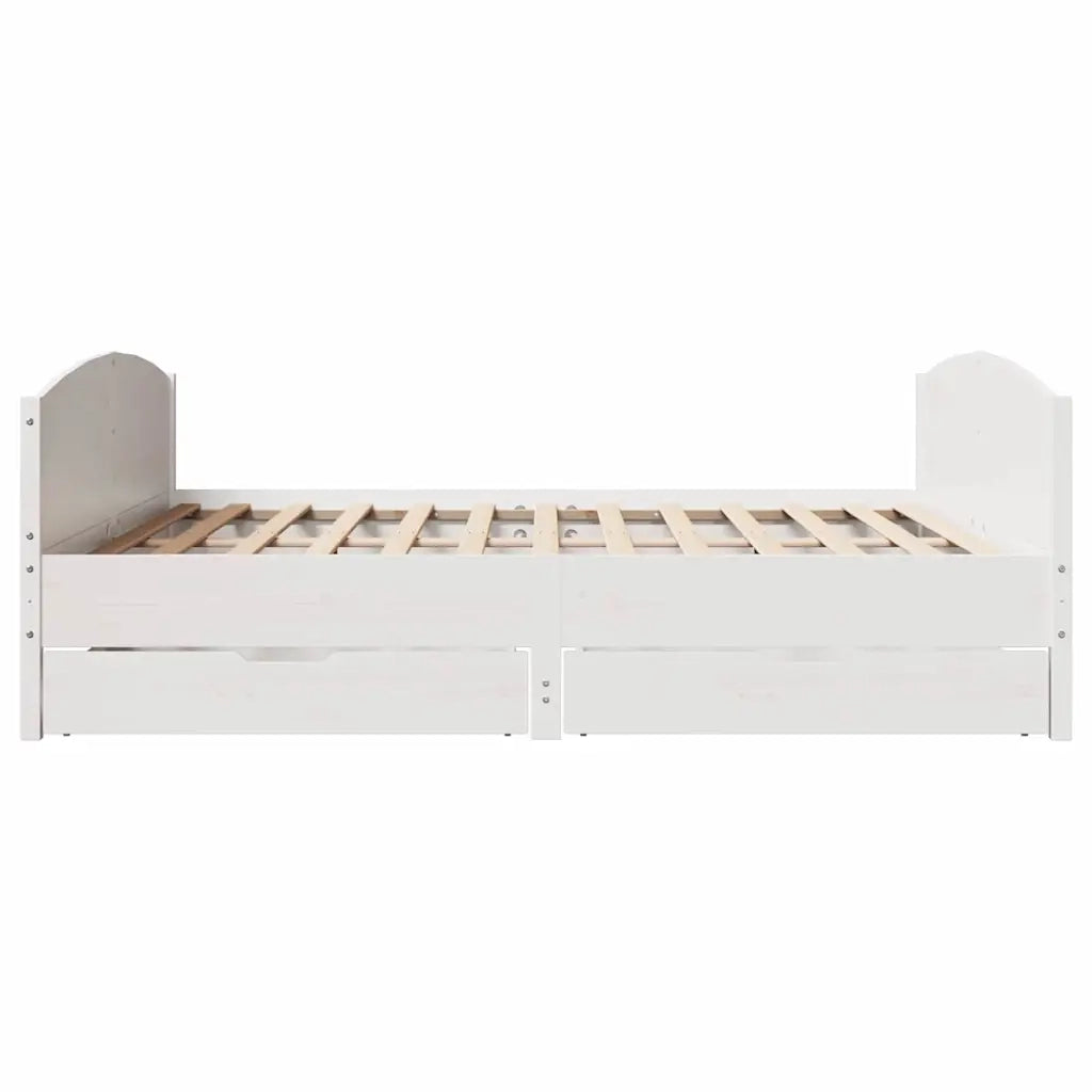 Letto senza Materasso Bianco 160x200 cm Legno Massello di Pino
