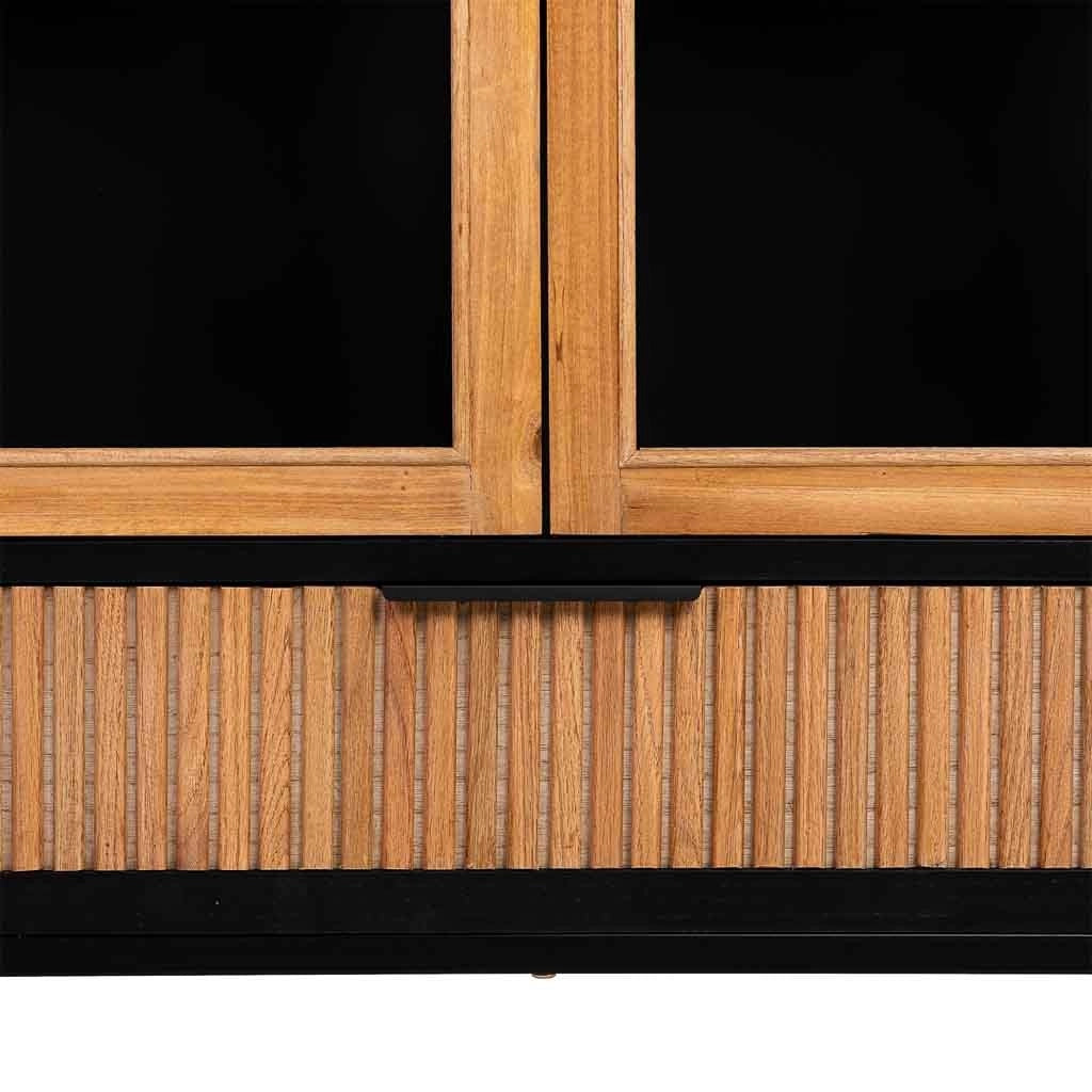 Vetrina 2 ante e 1 cassetto, legno e metallo, 72x40,5x158,5h cm