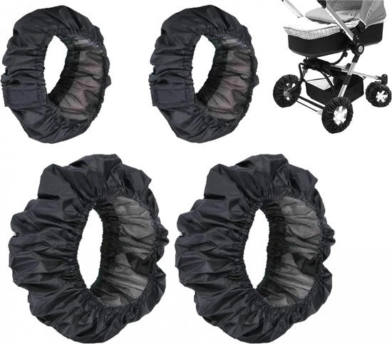4 pezzi - Coperture ruote per bambini - Accessori per passeggini - Coperture ruote per passeggini - Coperture ruote per carrozzine - Impermeabili - Resistenti all'acqua e al sporco - Protezioni ruote per passeggini