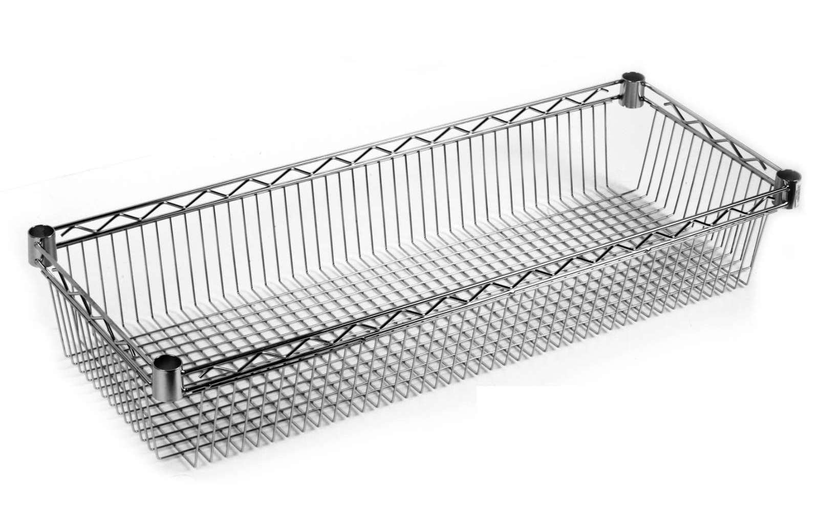 Ripiano Contenitore Componibile Scaffali Archimede System Cesta Cestone Cromo Misure: 35 x 60 cm