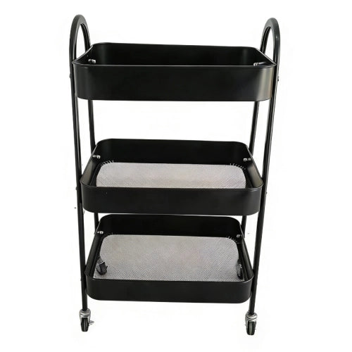 Carrello Portaoggetti 3 Ripiani in Acciaio con Ruote ¨C MINIMAL ¨C Metallo, Struttura Industriale