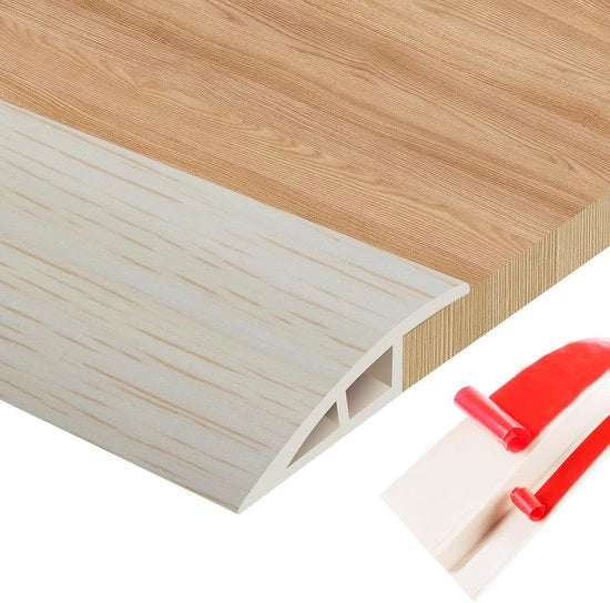 Profilo di transizione doppio lato autoadesivo, profilo di transizione in PVC per pavimento per il collegamento di spazi tra pavimenti e passaggio di tappeto, pavimenti in piastrelle