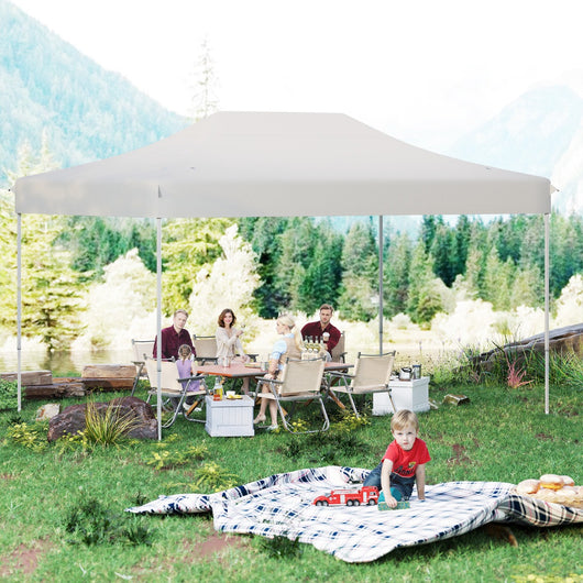 Tenda pop-up per impieghi gravosi con fori di drenaggio borsa con ruote, Tenda facile installazione Beige-Gazebo