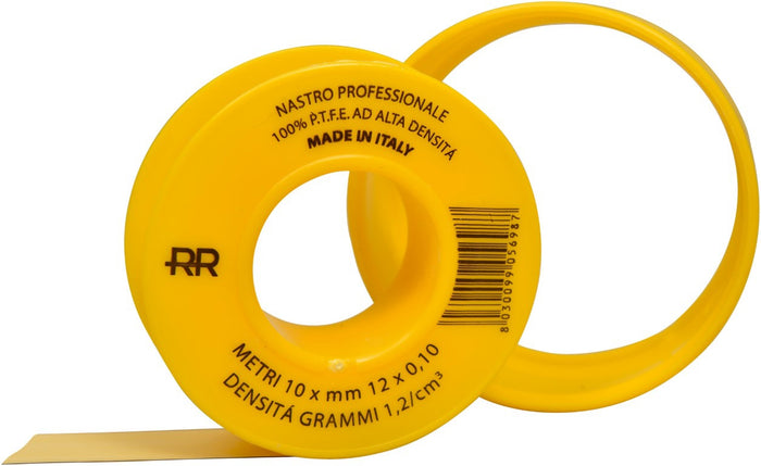 Nastro p.t.f.e. giallo professionale per gas 12mm x 10m