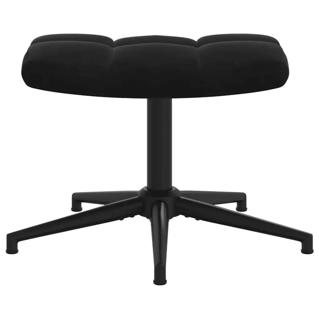 Poltrona Relax | Sedia Relax con Poggiapiedi Nero in Velluto