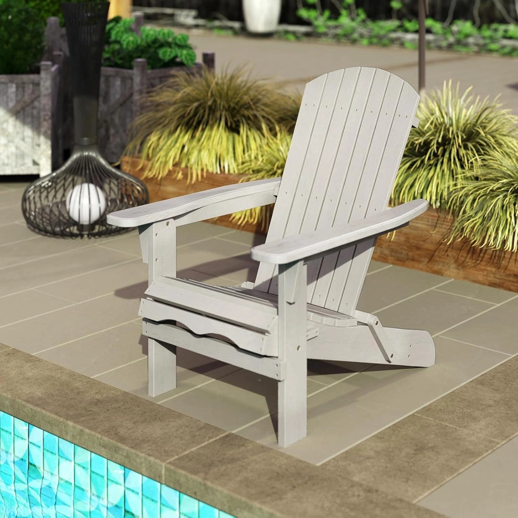 Set di 2/4 Sedie Adirondack Pieghevoli, Sedia da Esterno con Telaio in Legno di Abete, Schienale Alto e Braccioli Ergonomici, Sedia Adirondack per Patio Giardino Cortile Campeggio