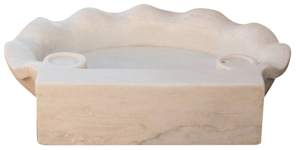 Biscottini Lavandino in marmo bianco L60xPR50xH13 cm Vasca realizzata completamente