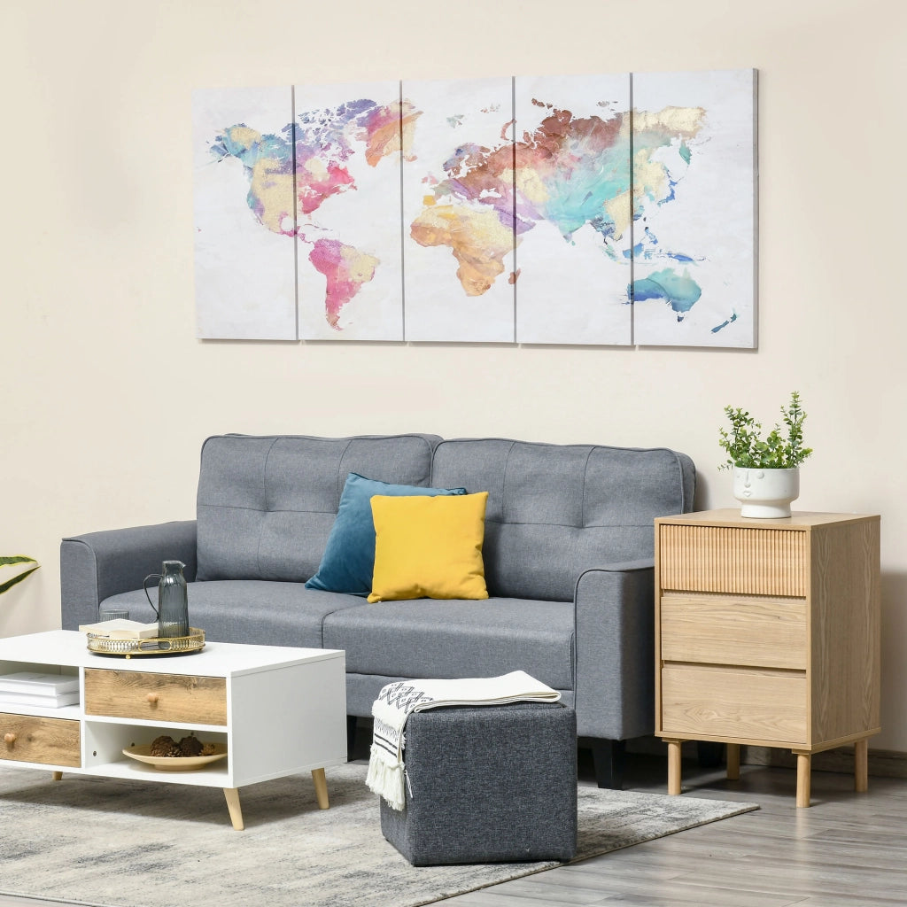 Quadri su Tela 5 Pezzi ¨C zephmum ¨C Multicolore, Legno di Pino, 80x40cm