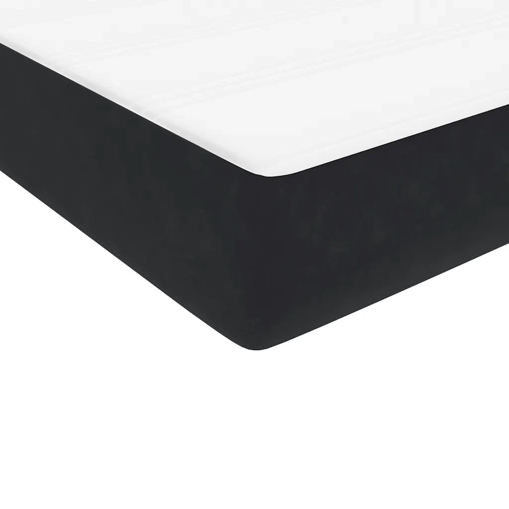 Giroletto a Molle con Materasso Nero 200x220 cm in Velluto 3315989