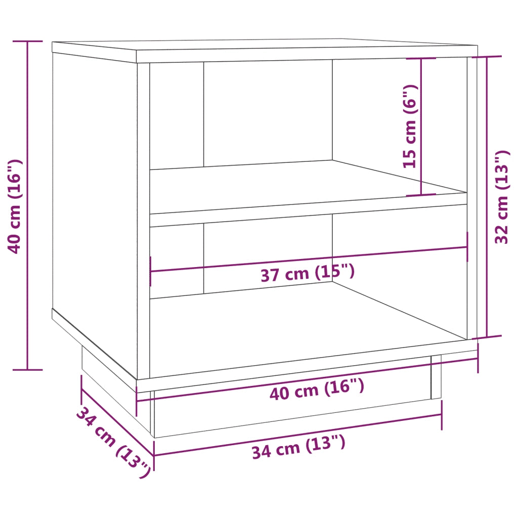 Set di 2 Comodini | Armadio da Notte | Mobiletto da notte 40x34x40 cm in Legno Massello di Pino