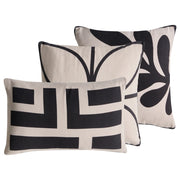 Set di 3 cuscini decorativi in tessuto di cotone beige e nero con motivo astratto 45/30 x 45/50 cm Cuscino decorativo