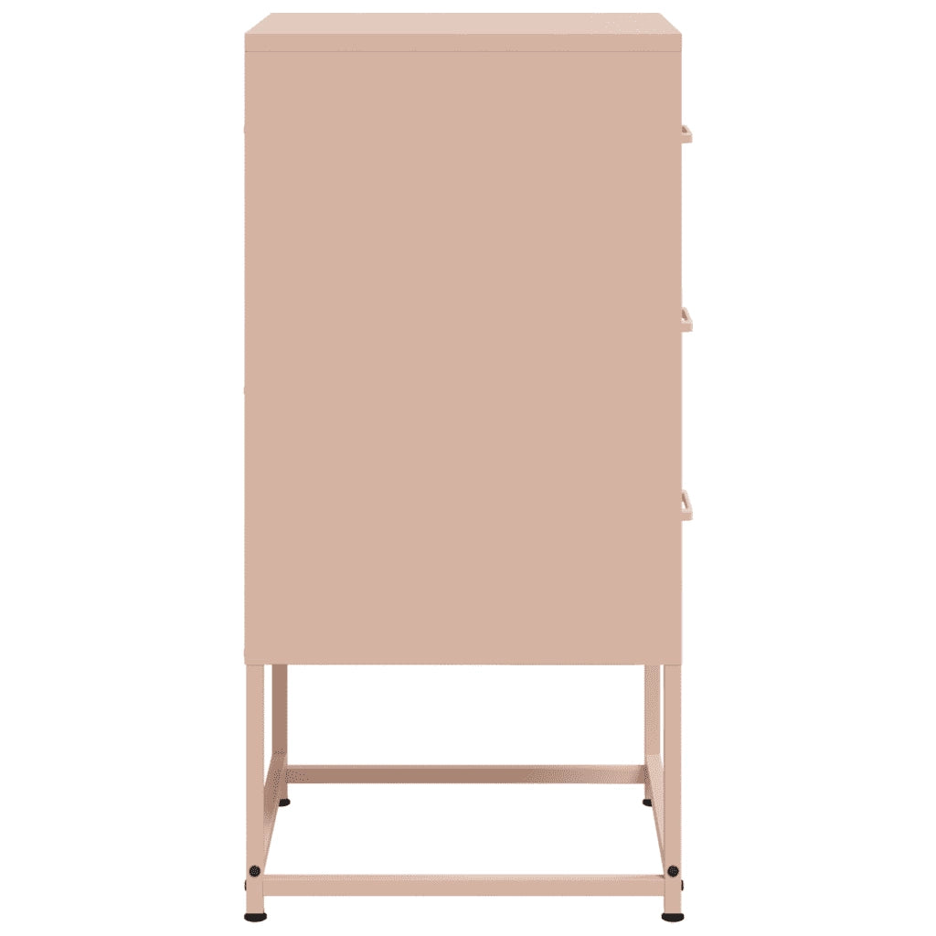 Set di 2 Comodini | Armadio da Notte | Mobiletto da notte Rosa 36x39x78 cm in Acciaio