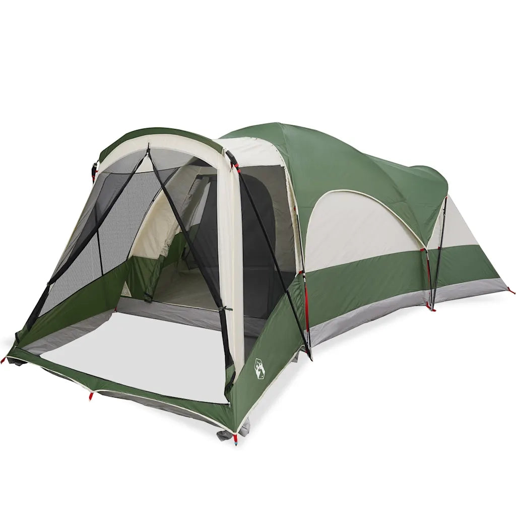 Tenda Familiare a Tunnel per 8 Persone Verde Impermeabile