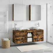 Set di Armadi da Bagno 5 pcs Rovere Fumo 53 x 15,5 x 70 cm 3406691