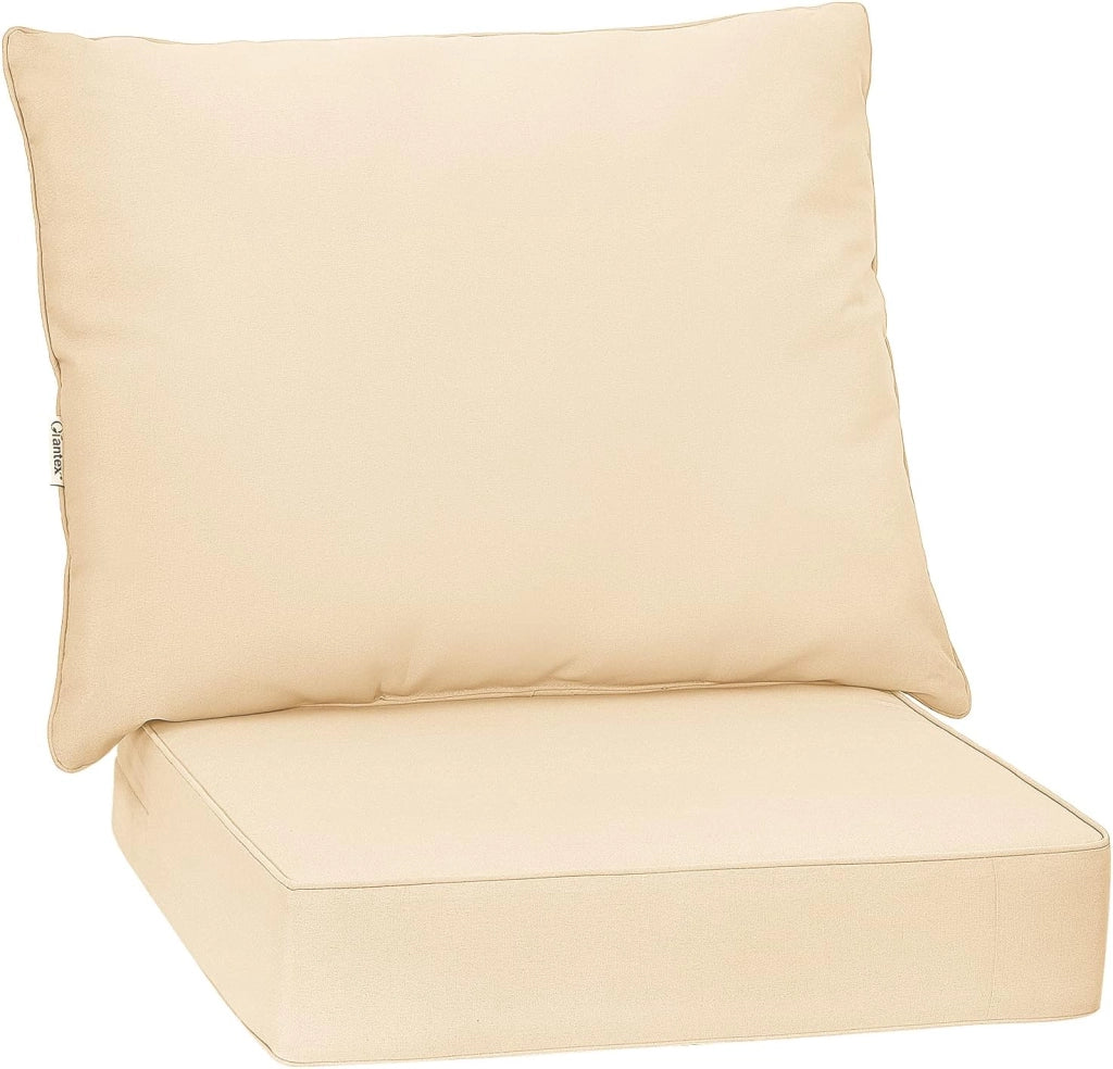 Cuscino per Divano da Giardino, Cuscino per Sedia Rattan per Esterno, Set di 2 Cuscino per Mobili da Giardino (Nero)