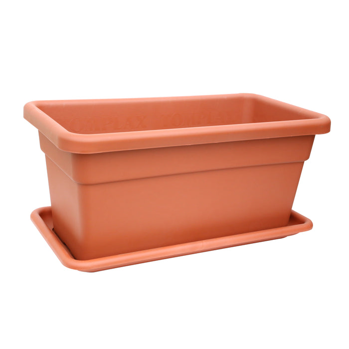 SOTTOVASO COLORE COTTO PER FIORIERA MAXI 60X30X4.5