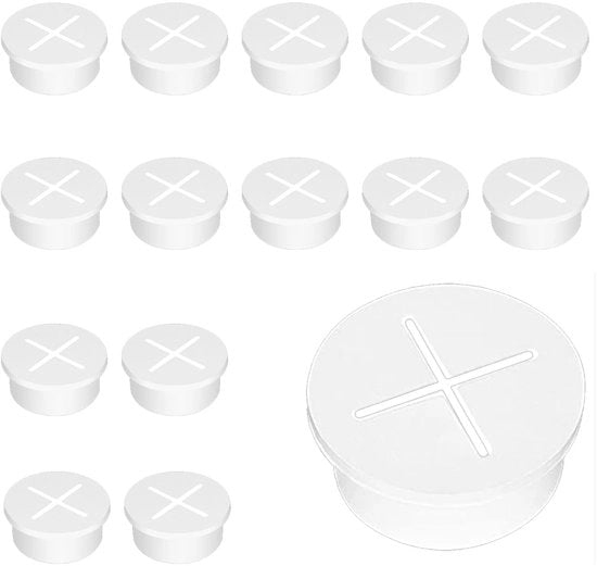 Cavo di ingresso flessibile in silicone - Ideale per l'ufficio - Bianco - Cavo di passaggio - Soluzione per la gestione dei cavi - Adatto per mobili