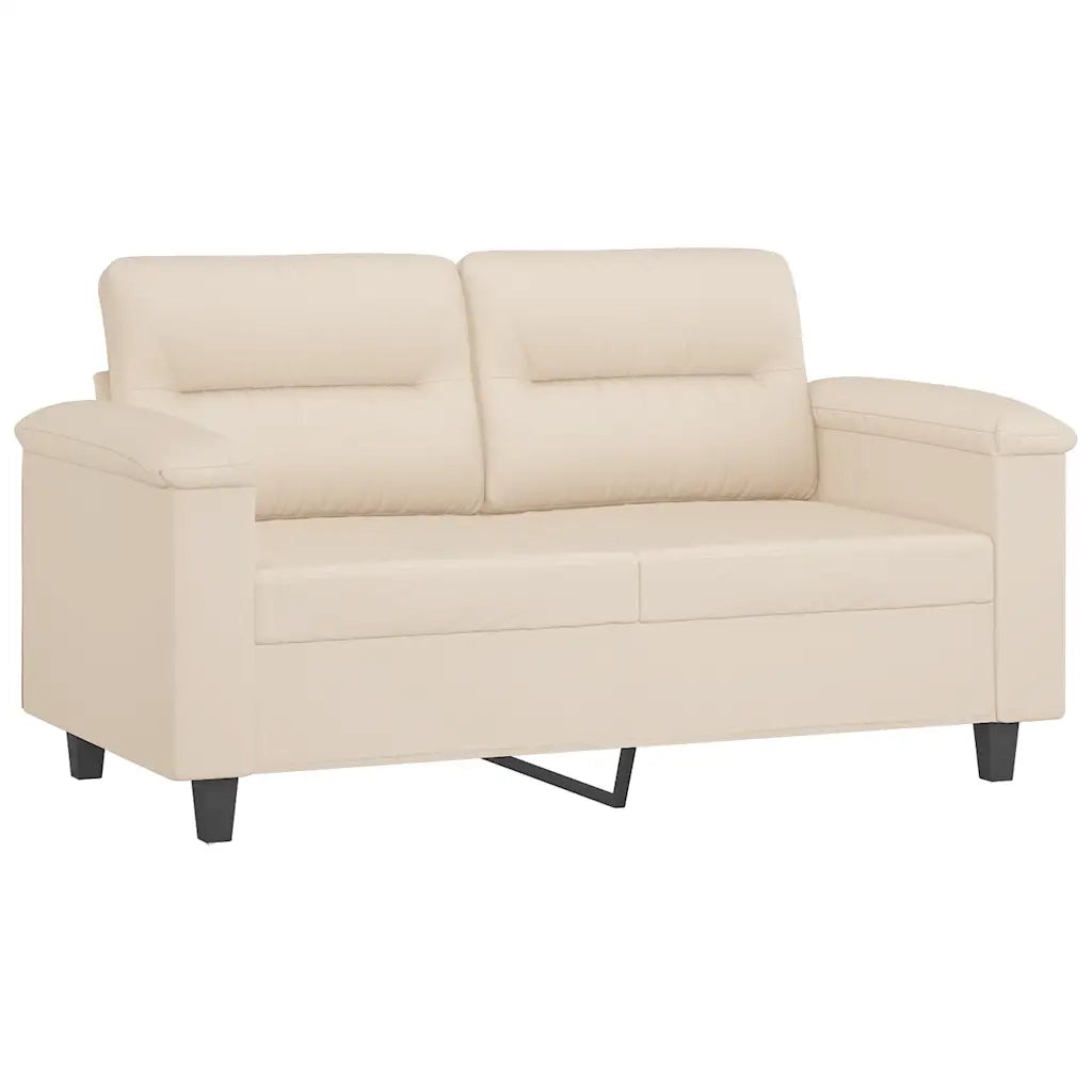 Set Divani 4 pz con Cuscini Beige in Tessuto Microfibra 3202313