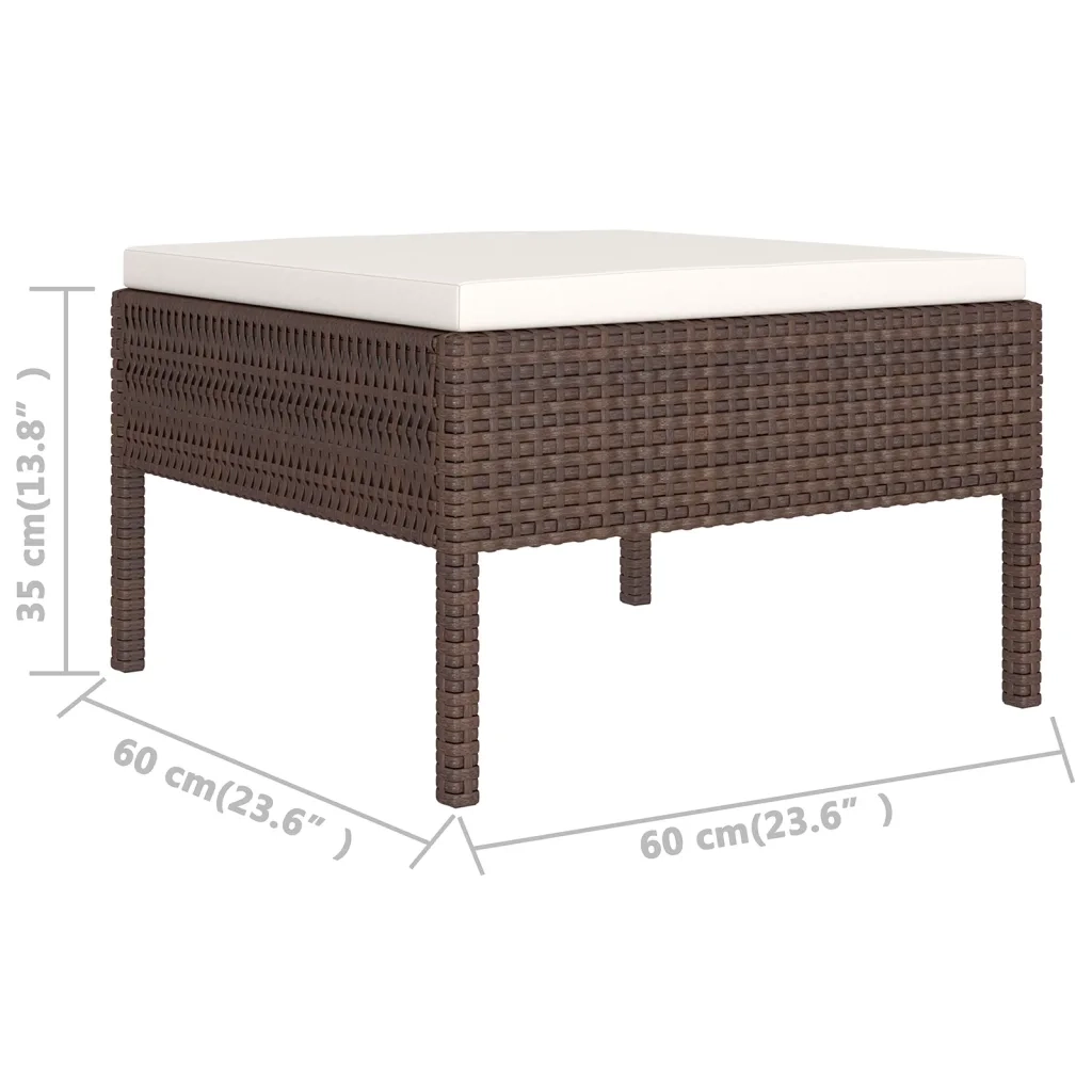 Set Divani da Giardino 5 pz con Cuscini in Polyrattan Marrone 3094379