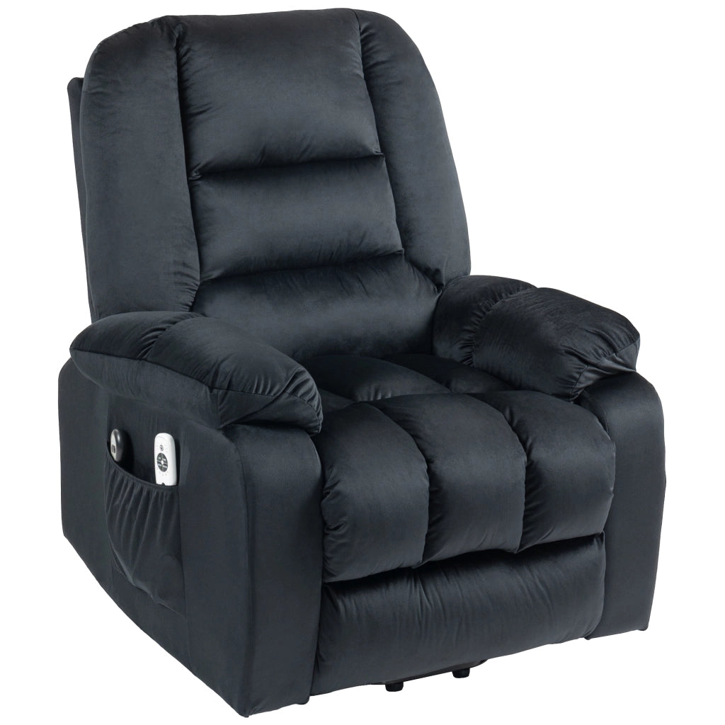 Poltrona massaggiante reclinabile elettrica ¨C zephmum ¨C nero 85x94x107 cm