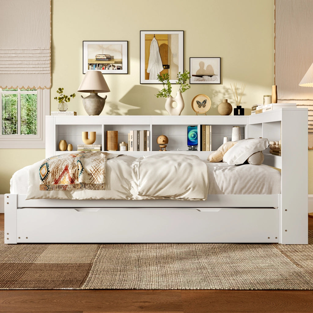 Letto divano con letto estraibile in MDF e pino 140x200 cm