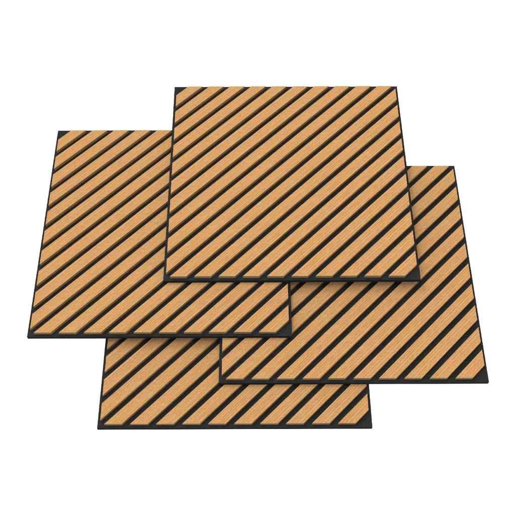 Set di 4 pannelli acustici con doghe diagonali 1,44 m² effetto rovere scuro 03_0009864