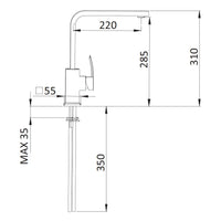 Rubinetto Miscelatore Monocomando Girevole Lavello Alto in Ottone Mariani Marte Cromato