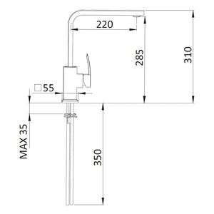 Rubinetto Miscelatore Monocomando Girevole Lavello Alto in Ottone Mariani Marte Cromato