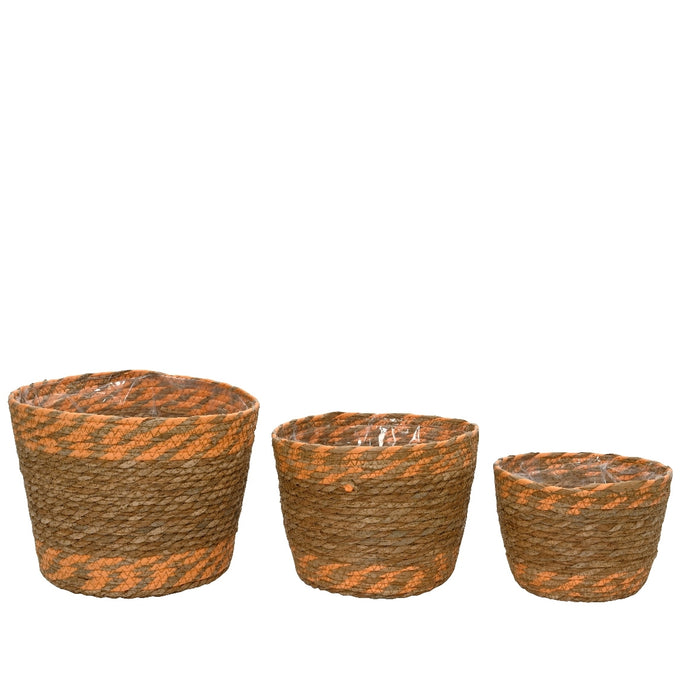 CESTA IN FOGLIA DI MAIS D.38XH33CM NATURALE.