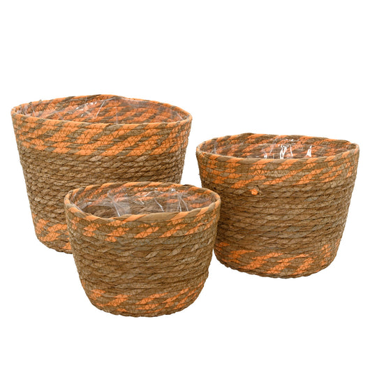 CESTA IN FOGLIA DI MAIS D.32XH28CM NATURALE.