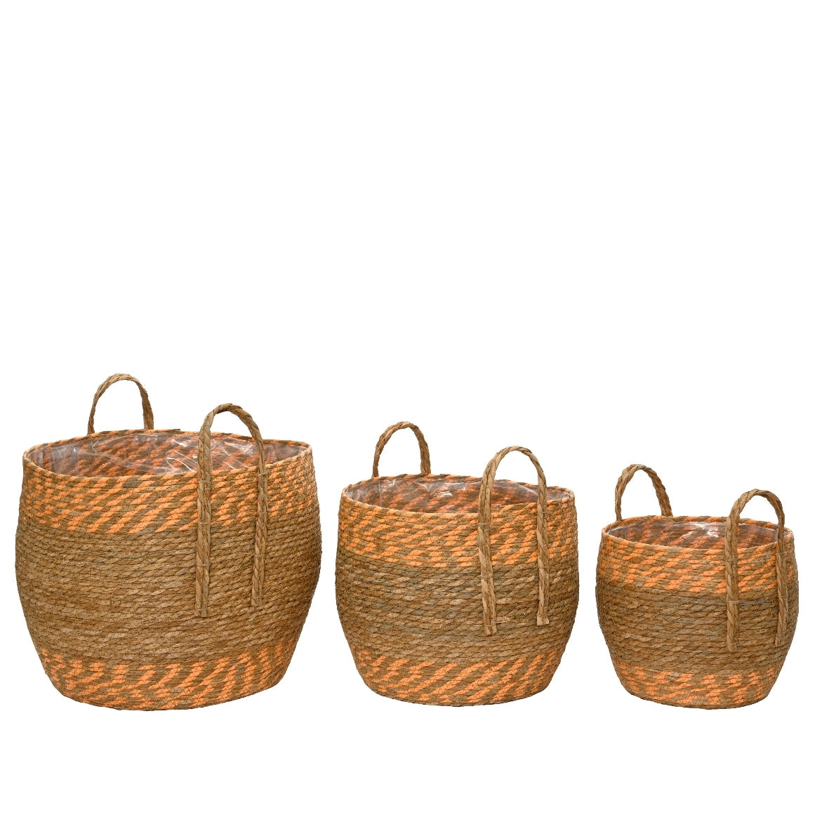 CESTA MEDIA D.32XH28CM IN RATTAN CON MANICO.