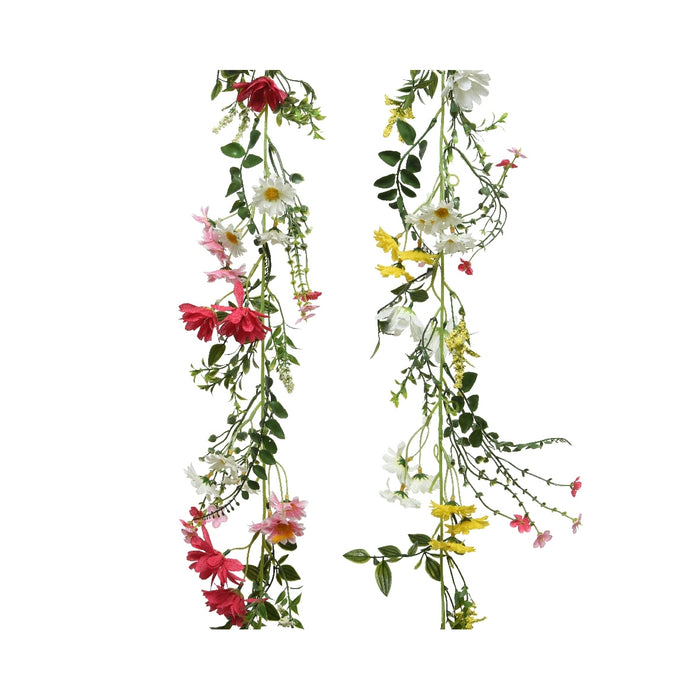 GHIRLANDA CRISANTEMO 16X6XH180CM POLIESTERE 2 COL.