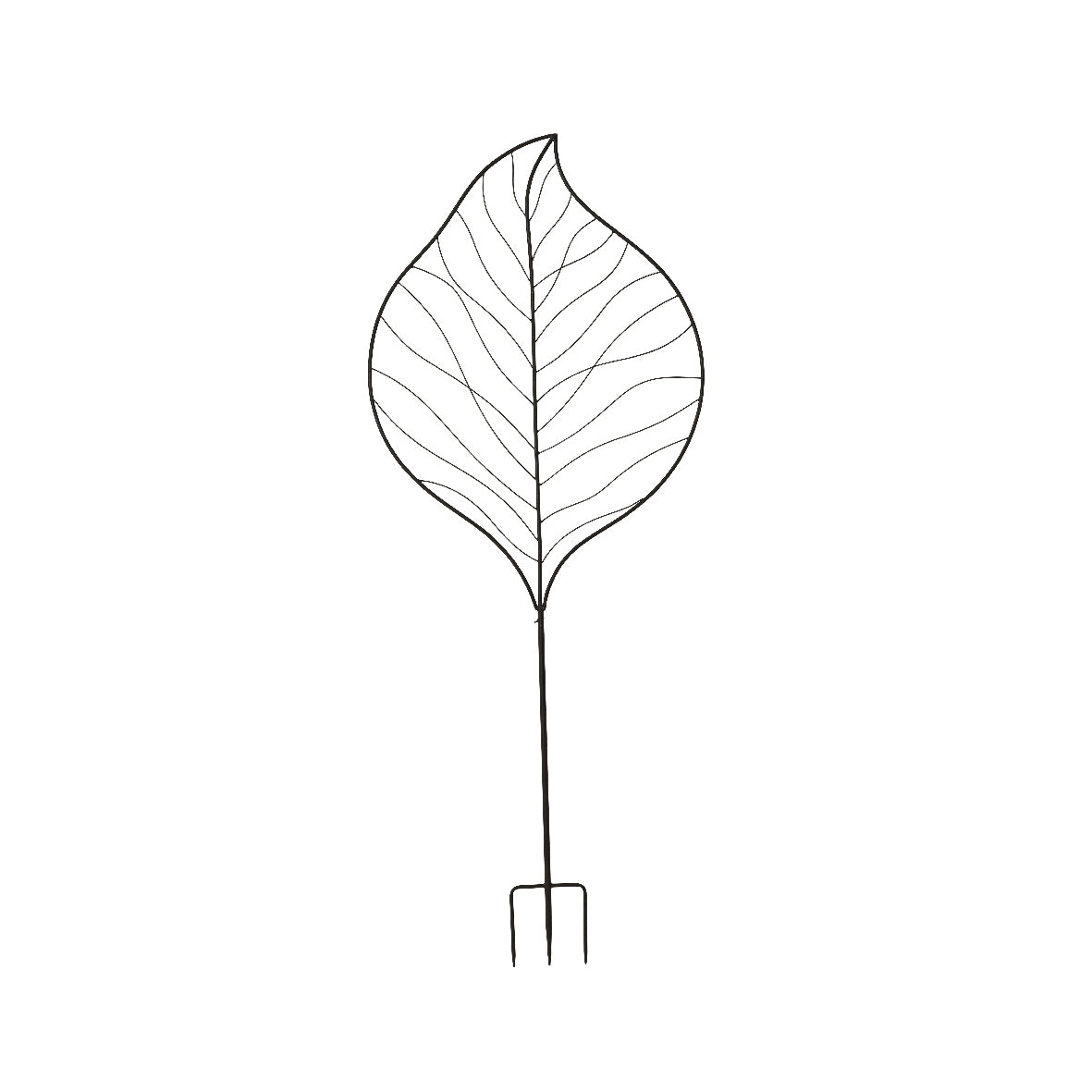 PALETTO FOGLIA IN FERRO 72.5X5XH180CM NERO.