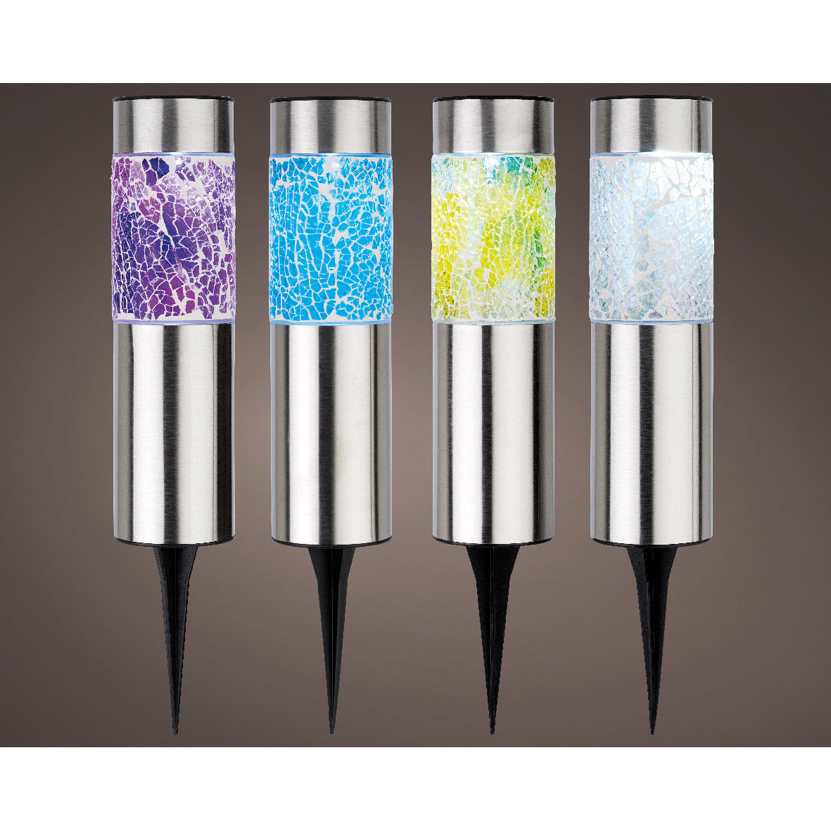 PALETTO SOLARE D.6XH22CM IN ACCIAIO 4 COL. ASS.