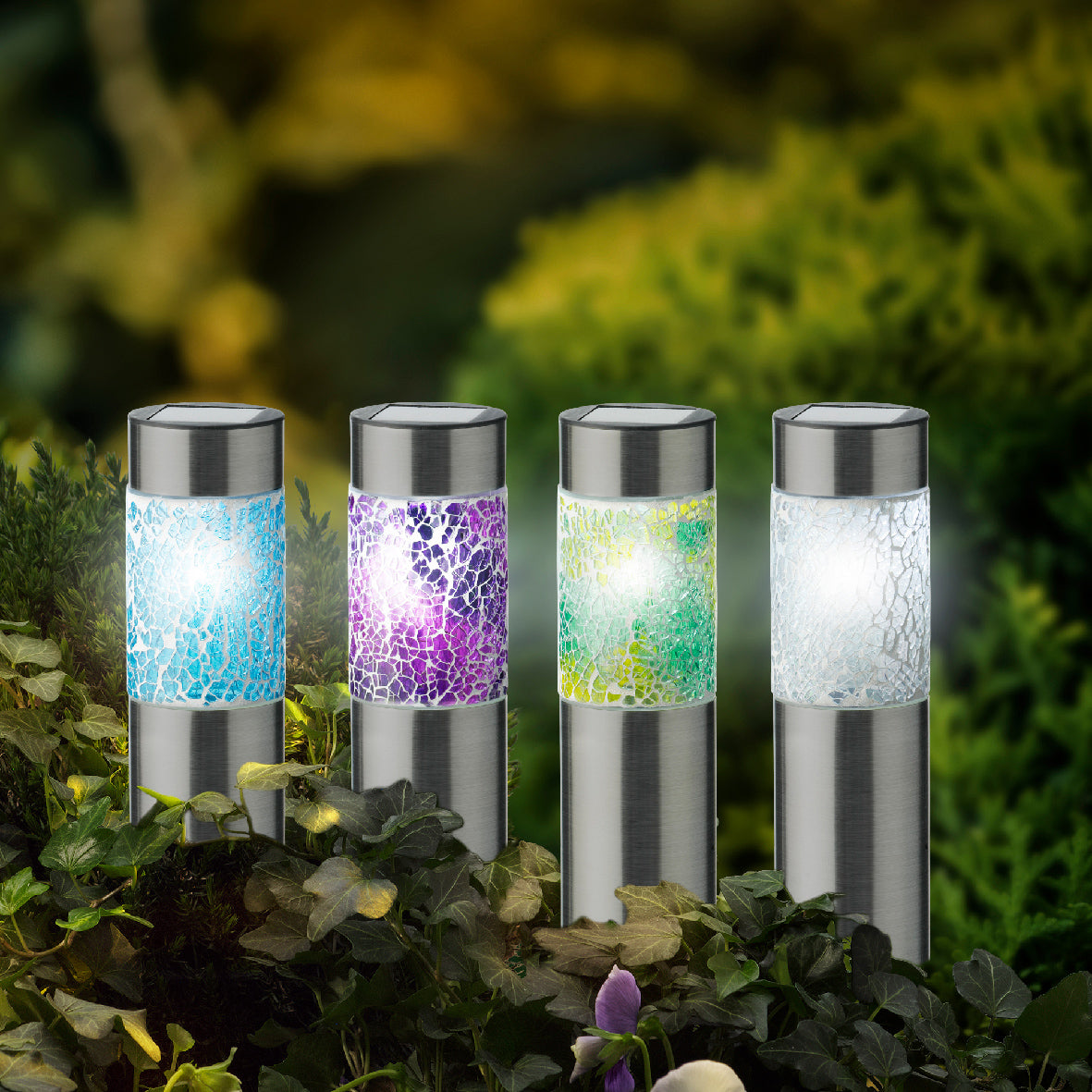 PALETTO SOLARE D.6XH22CM IN ACCIAIO 4 COL. ASS.