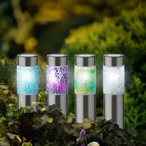 PALETTO SOLARE D.6XH22CM IN ACCIAIO 4 COL. ASS.