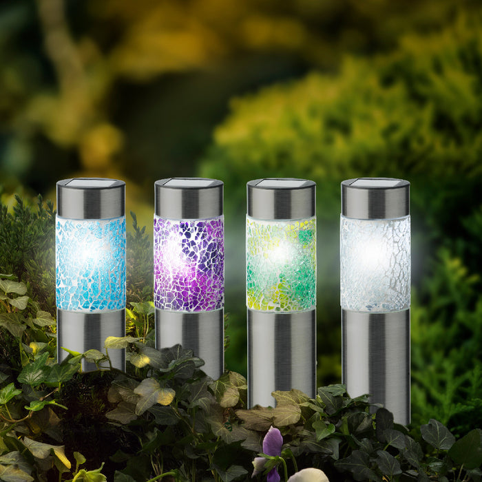 PALETTO SOLARE D.6XH22CM IN ACCIAIO 4 COL. ASS.