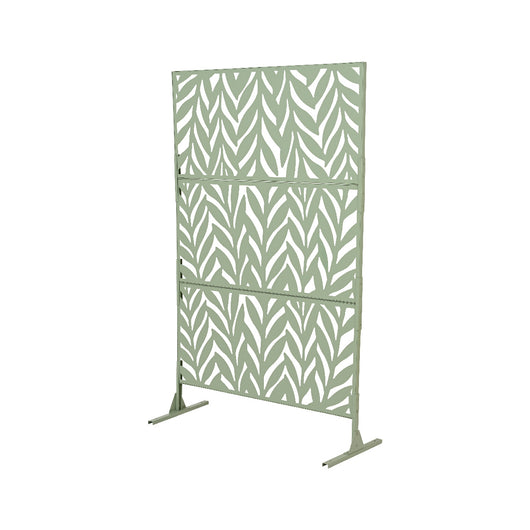 PARAVENTO FOGLIA 117X50XH188CM IN FERRO VERDE.