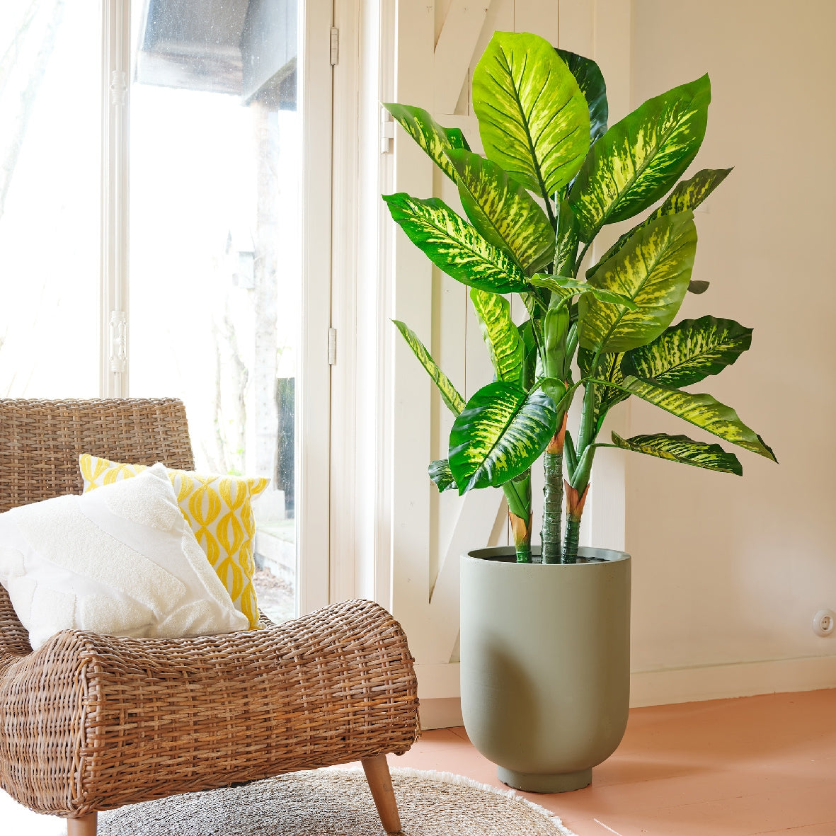 PIANTA DIEFTENBACHIA D.70XH150CM VERDE IN PVC.