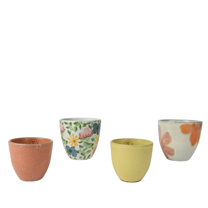 PORTAVASO IN TERRACOTTA D.13XH12CM 4 MODELLI ASS.