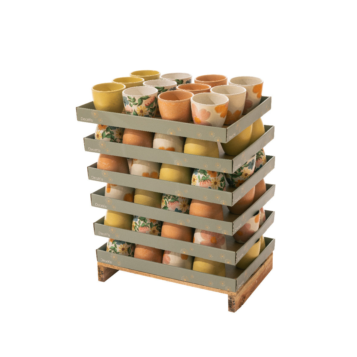 PORTAVASO IN TERRACOTTA D.13XH12CM 4 MODELLI ASS.