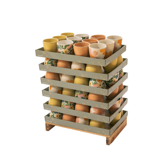 PORTAVASO IN TERRACOTTA D.13XH12CM 4 MODELLI ASS.