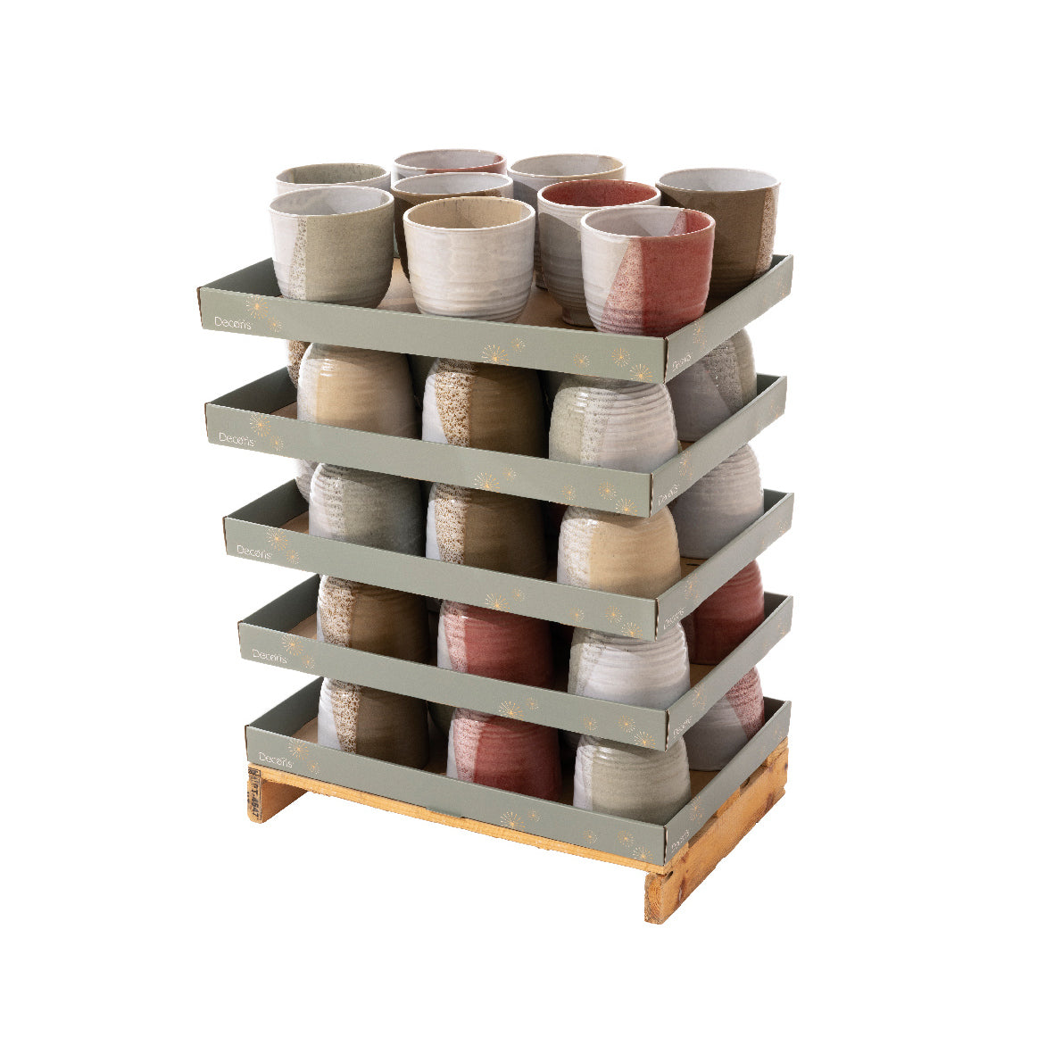 PORTAVASO ROTONDO IN TERRACOTTA D.15XH15CM 4COL.