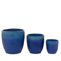 PORTAVASO LUZ MEDIO D.34XH35CM IN TERRACOTTA BLU.