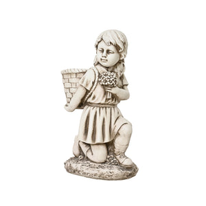 STATUA BIMBA 23X34XH57CM IN POLIMAGNESIO BIANCO.