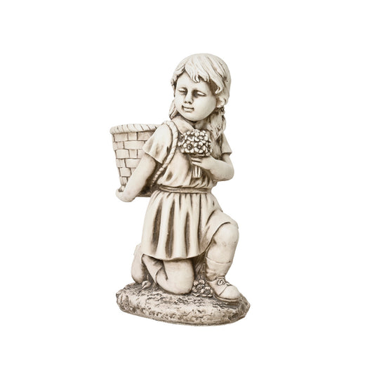 STATUA BIMBA 23X34XH57CM IN POLIMAGNESIO BIANCO.