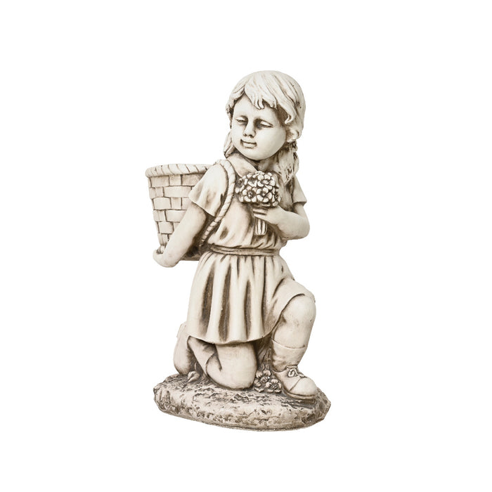 STATUA BIMBA 23X34XH57CM IN POLIMAGNESIO BIANCO.