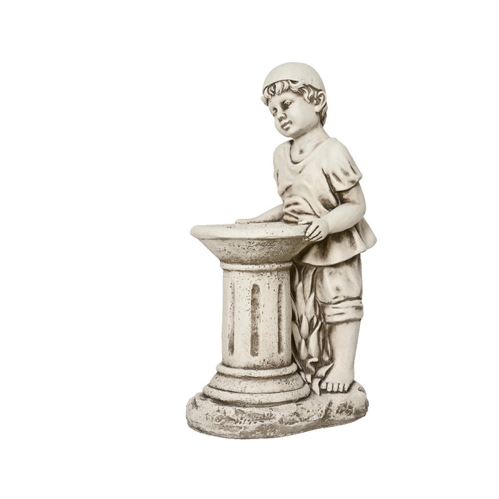 STATUA BIMBO 23X35,5XH62CM IN POLIMAGNESIO BIANCO.