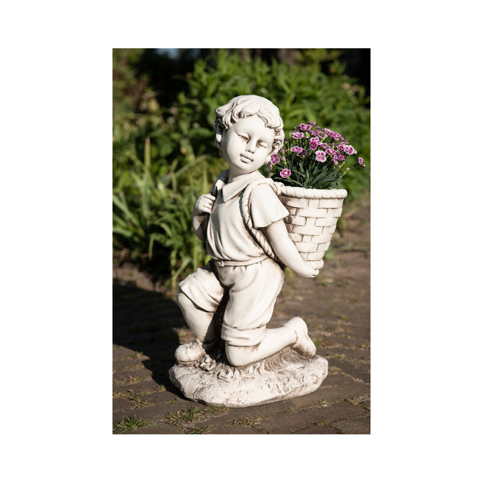 STATUA BIMBO 23X35XH57CM IN POLIMAGNESIO BIANCO.