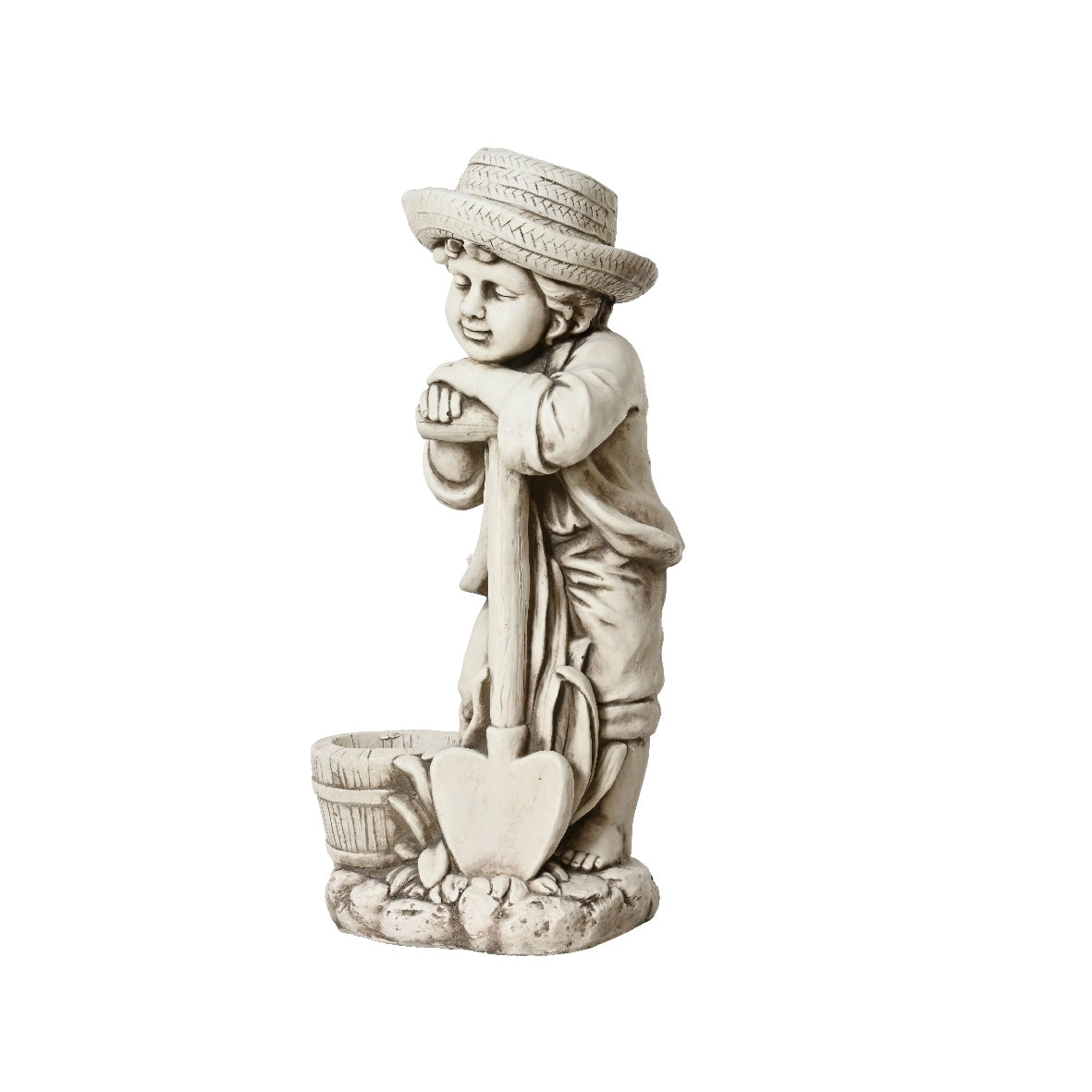 STATUA BIMBO 28X34XH67CM IN POLIMAGNESIO BIANCO.